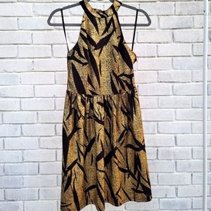 Gold and black cocktail dress